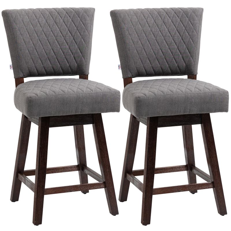 Dark Gray Kitchen Seating: Swivel Counter Stools with Wood Legs