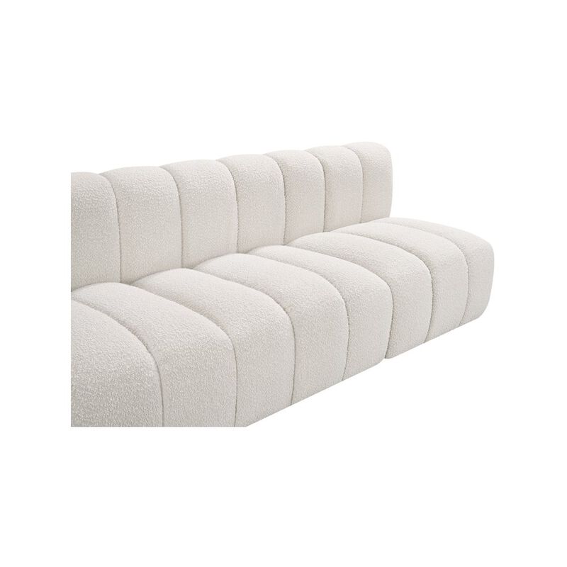 Meridian Furniture Arc Cream Boucle Fabric Modular Sofa