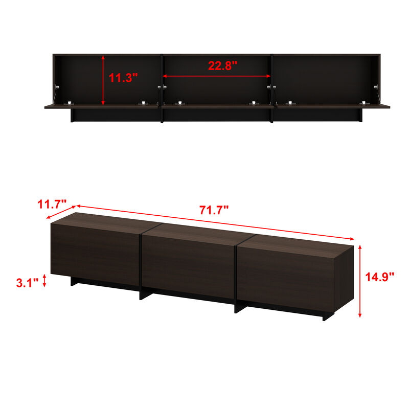 FUFU&GAGA Modern/Contemporary Dark Brown Tv Stand Integrated Tv Mount (Accommodates TVs more than 70-in),Brown