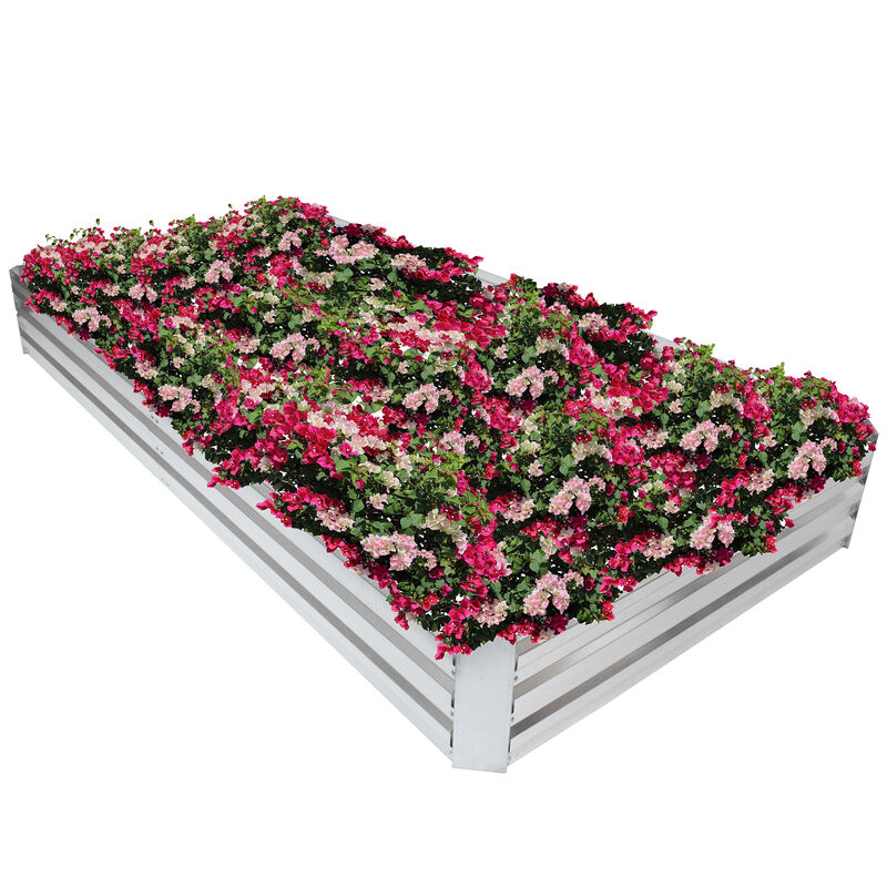 4 x 8 ft Galvanized Steel Rectangle Raised Garden Bed