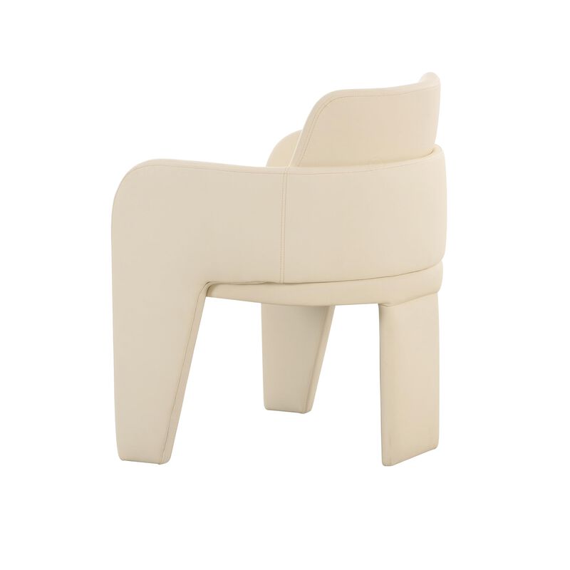 Leo Cream Vegan Leather Dining Chair image number 5