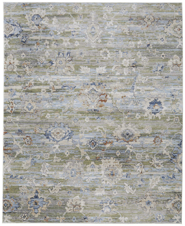 HomeRoots Floral Power Loom Worn Faded Area Rug