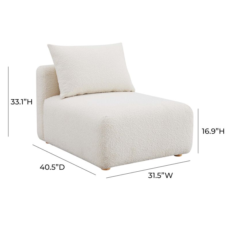 Tov Furniture Hangover Cream Boucle Modular Armless Chair image number 2