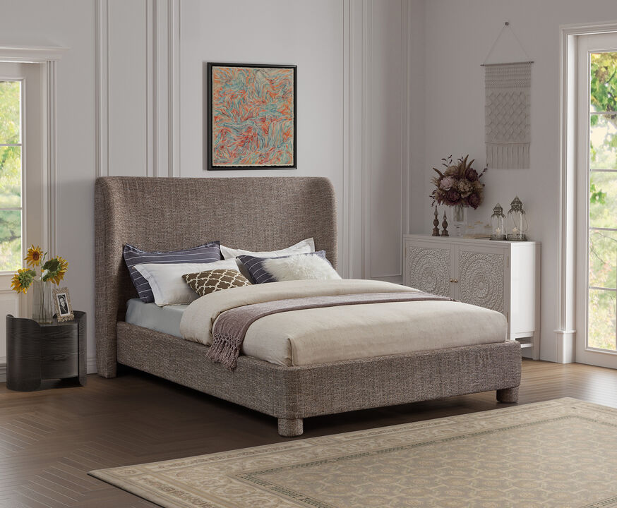 Meridian Furniture Penny Brown Polyester Fabric King Bed