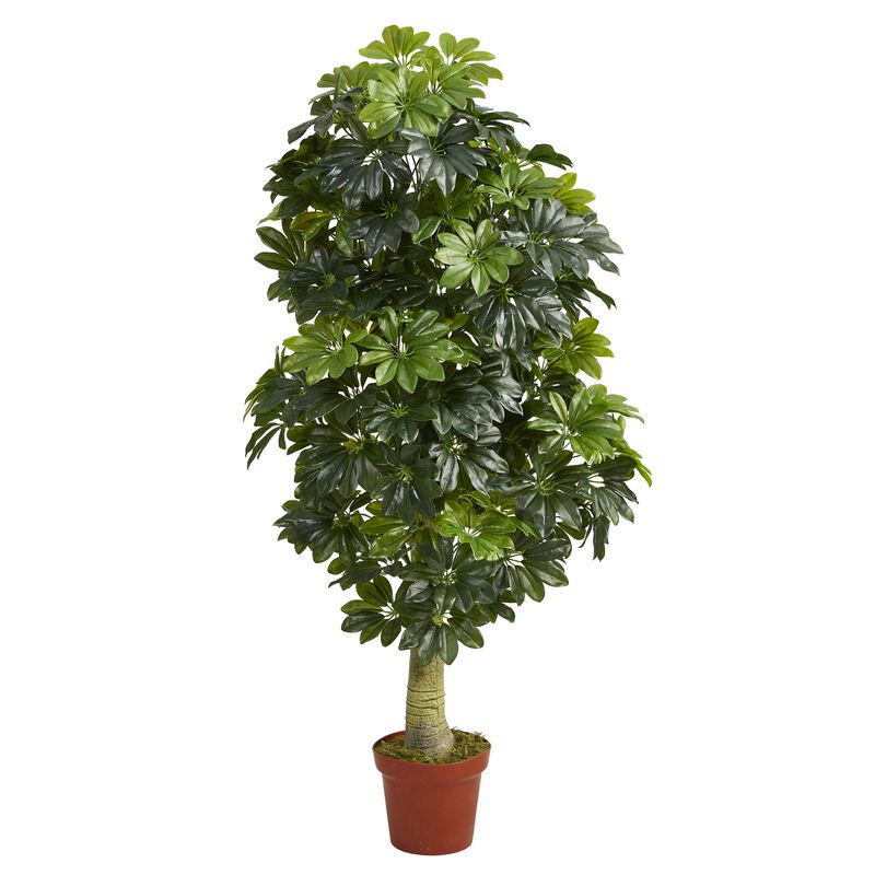 Hivvago 5 Feet Schefflera Artificial Tree (Real Touch)