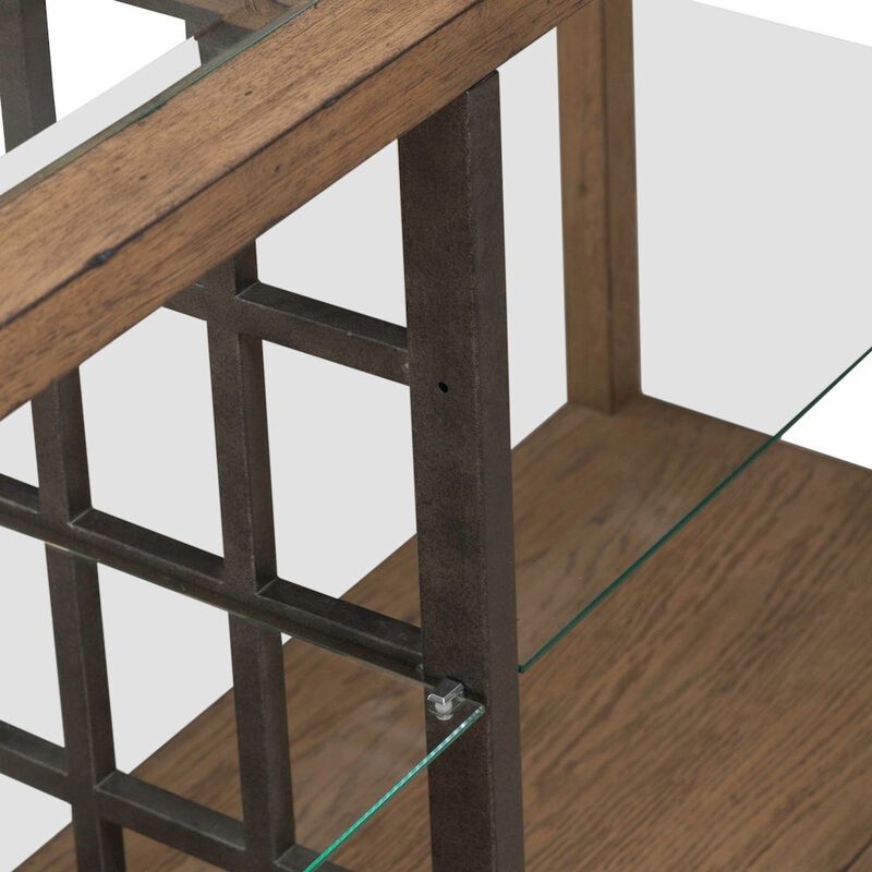 Liberty Furniture Bayhill Trellis Sofa Table for Living Room - Honey w/ Black Metal Accents image number 4