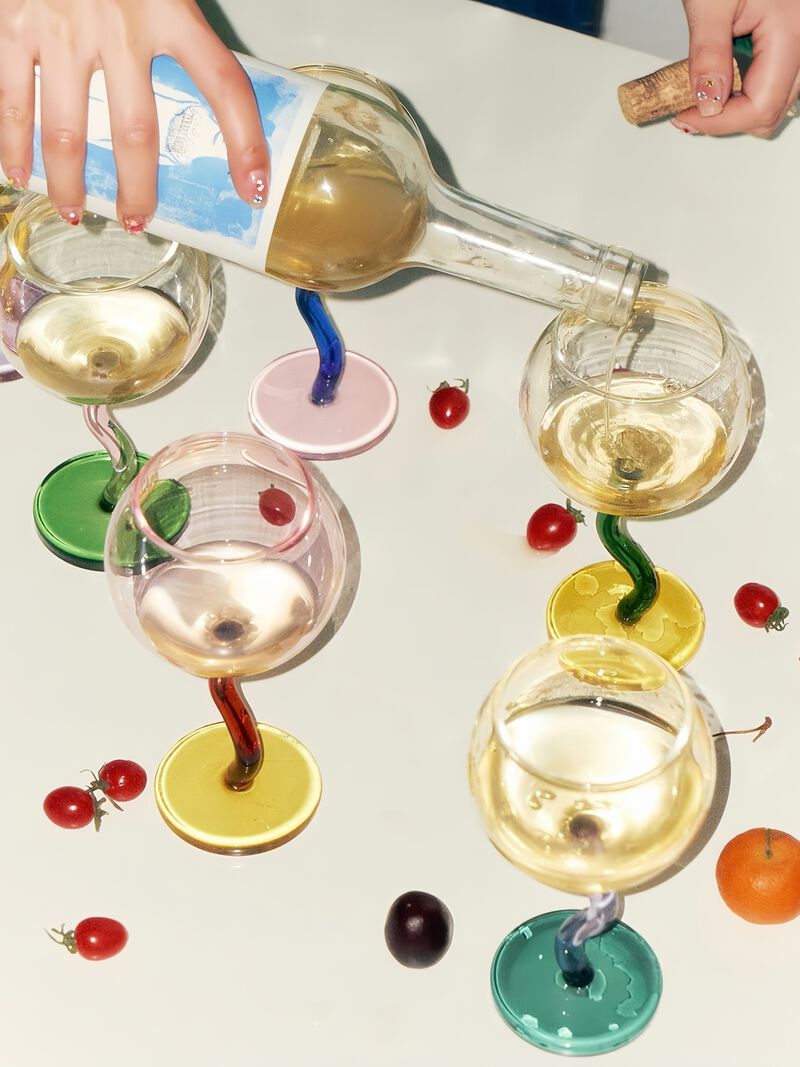 Handblown Bubble Wine Glass image number 3