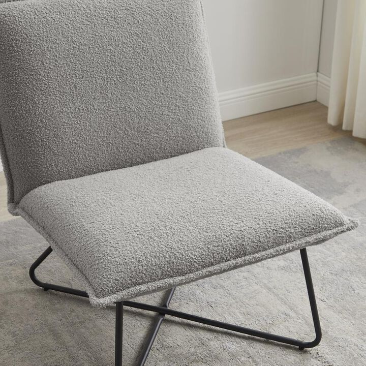 Linon Kelvin Sherpa Grey Chair