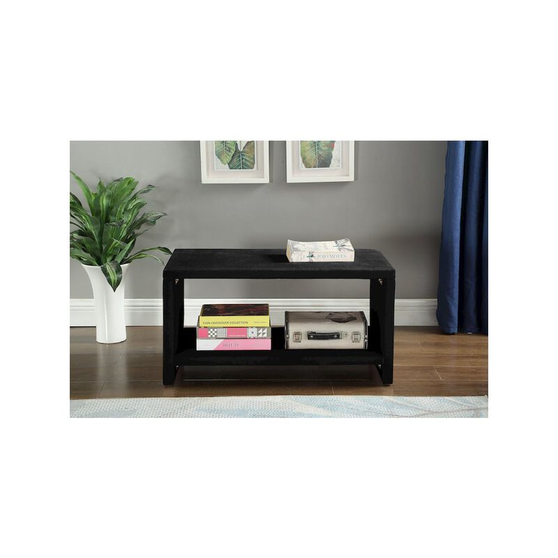 Meridian Furniture Cleo Black Velvet Night Stand