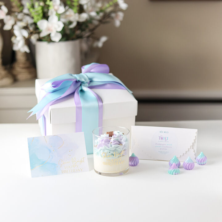 Shine Bright Happy Birtday Gift Set – Dessert Candle + Honeycomb Wax Melts