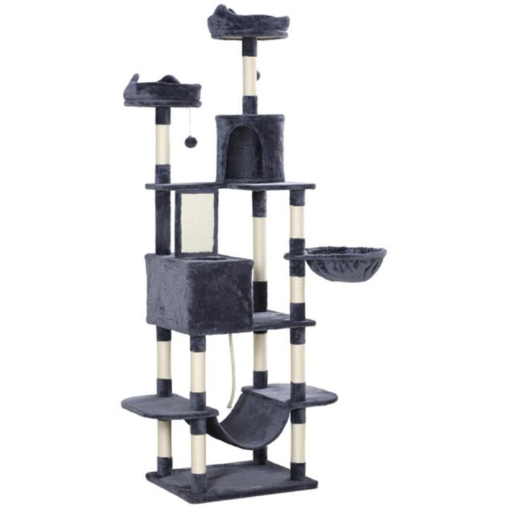Luxury Multi-Level Cat Tree Tower with Scratching Posts & Cozy Perches for Indoor Cats