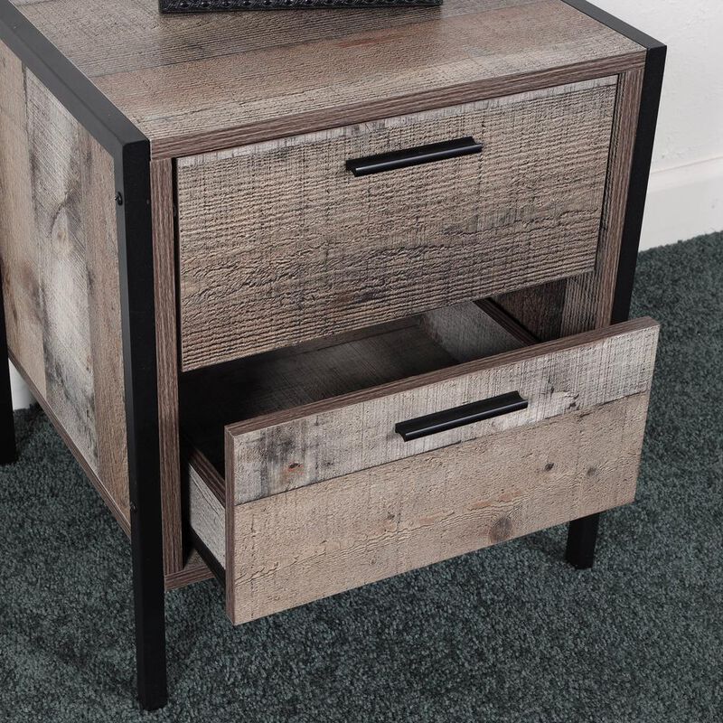 American Furniture Classics Two Drawer Night Stand with Metal Frame and Legs image number 2