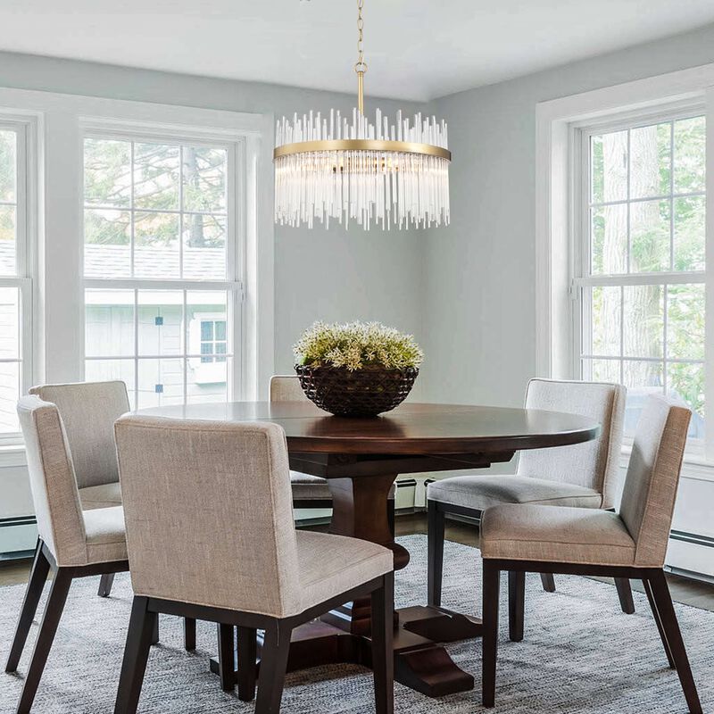 Elisa 5-light Shiny Bronze Chandelier with Clear Glass Bars image number 4