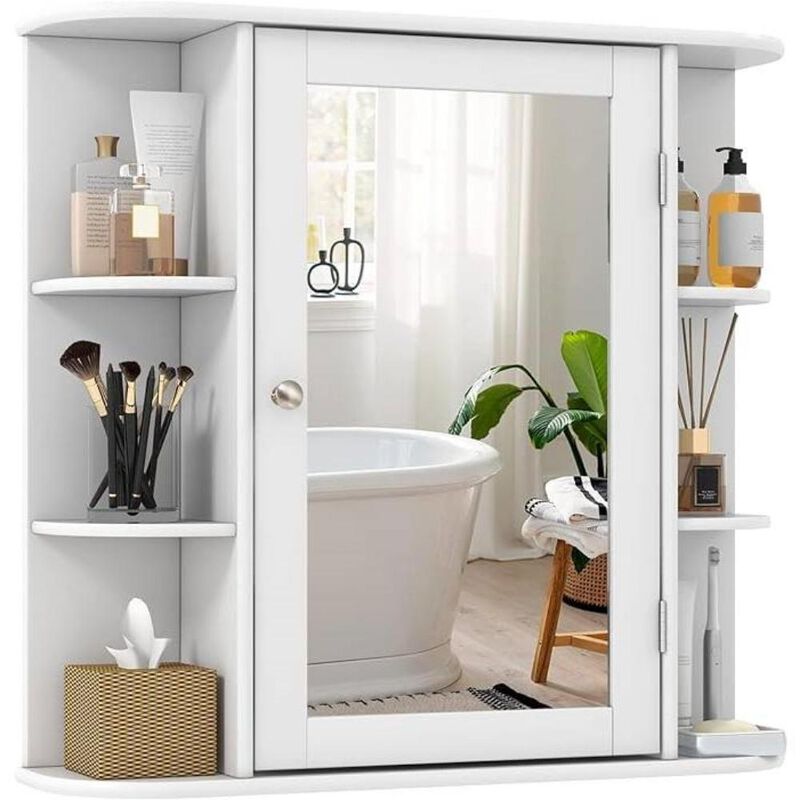Bathroom Wall Mirror Medicine Cabinet with Storage Shelves