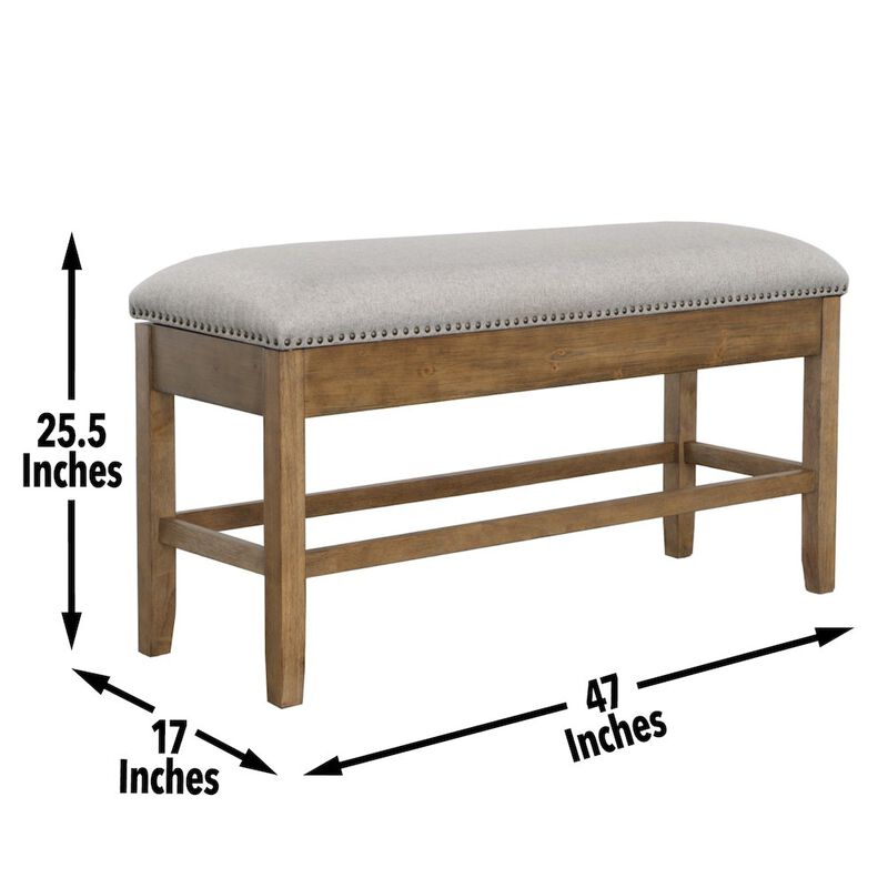 Grayson Counter Storage Bench w/Nailhead