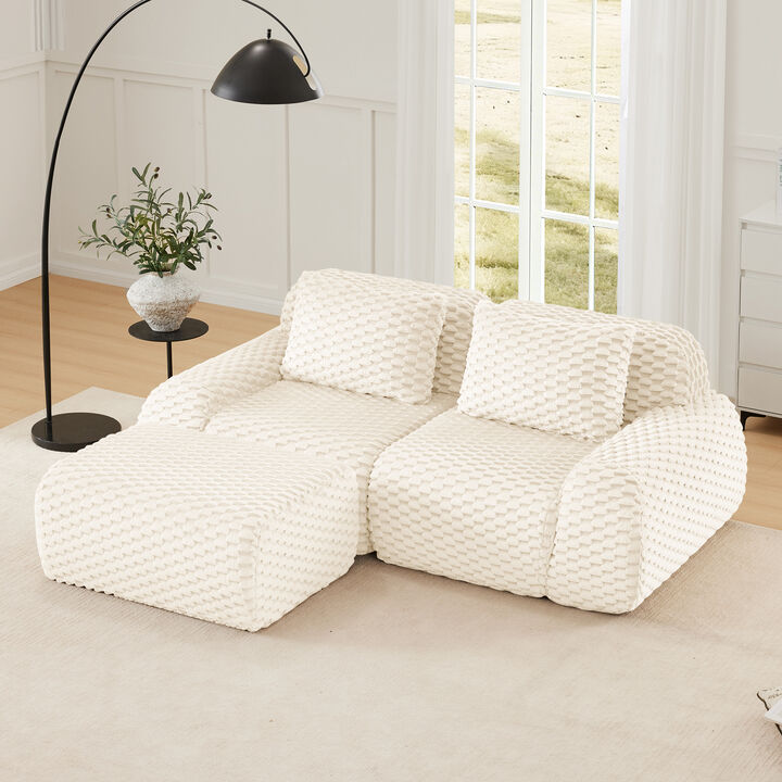 Merax Minimalist Modular Sectional Sofa with Flannelette Fabric & Ergonomic Seating