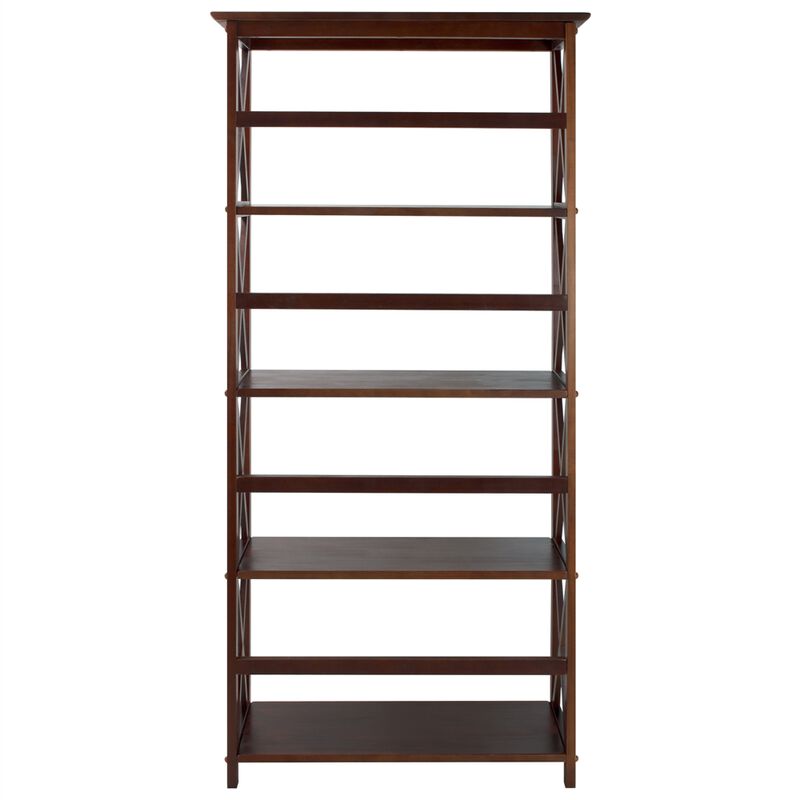 Montego 5-Shelf Bookcase-Walnut