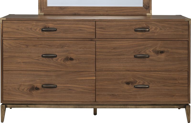 Adler Six Drawer Dresser in Natural Walnut