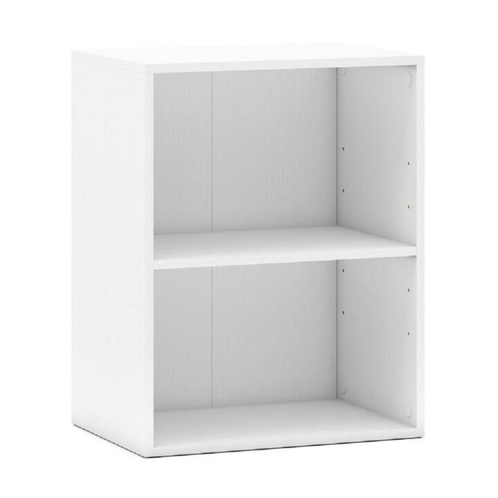 Floor Standing Open Bookcase with 2 Cubes and 5-Position Adjustable Shelf