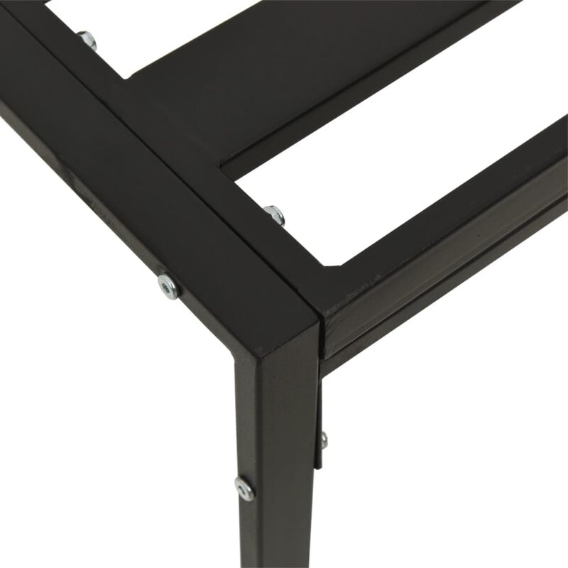 vidaXL Patio Furniture All-Weather Outdoor Metal Coffee Table Black Steel