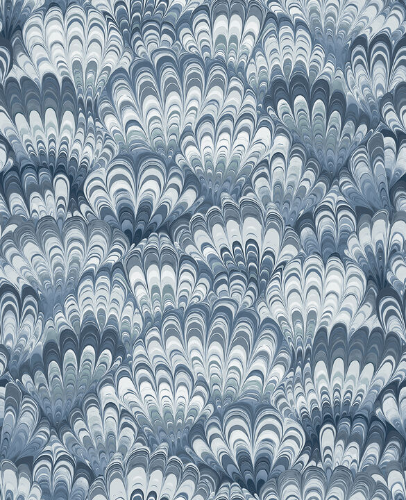Octavia Blue Marbled Ink Wallpaper (Set of 2)