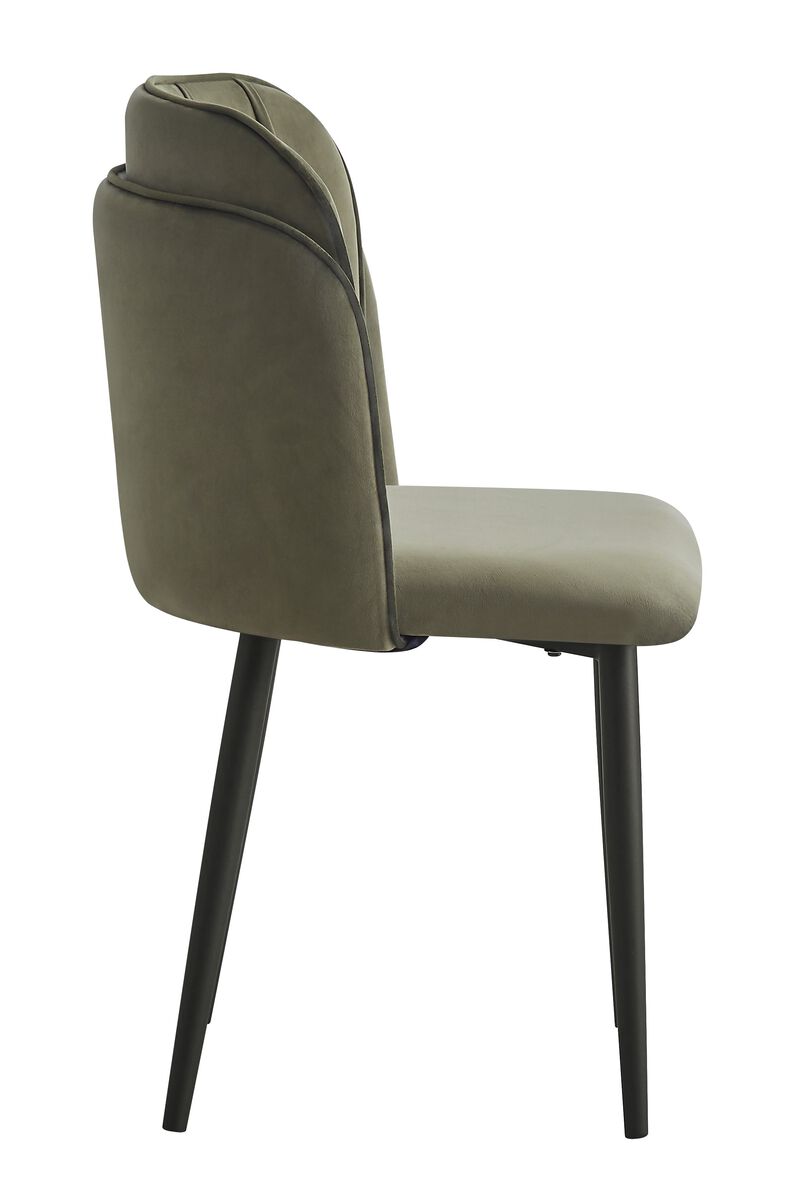 Set of 2 Scandinavian Dining Chairs with Metal Legs