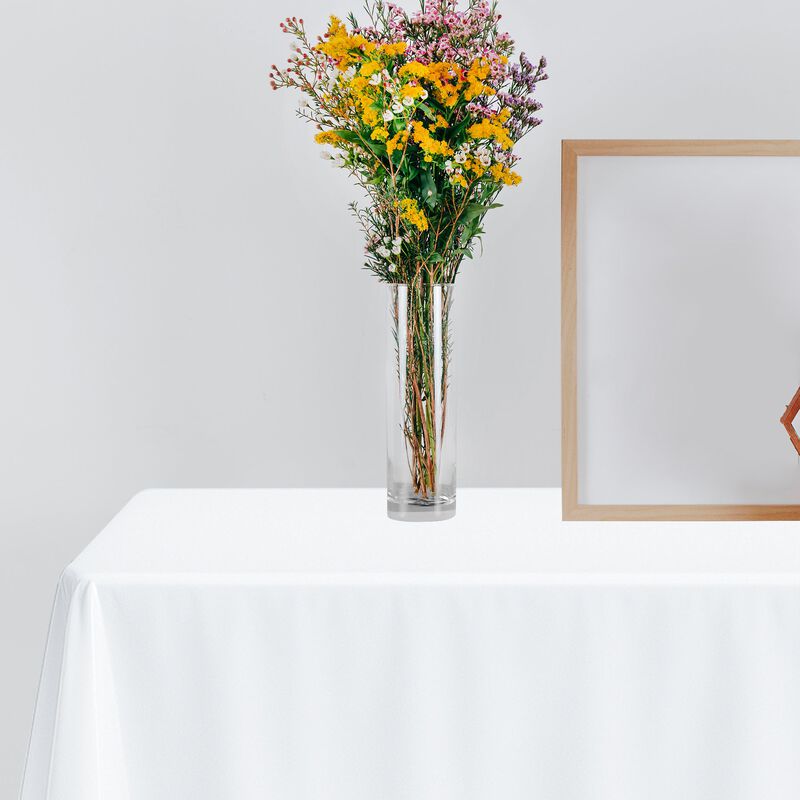 50" x 108" White Rectangular Linen-Like Tablecloths (12 Tablecloth) image number 1