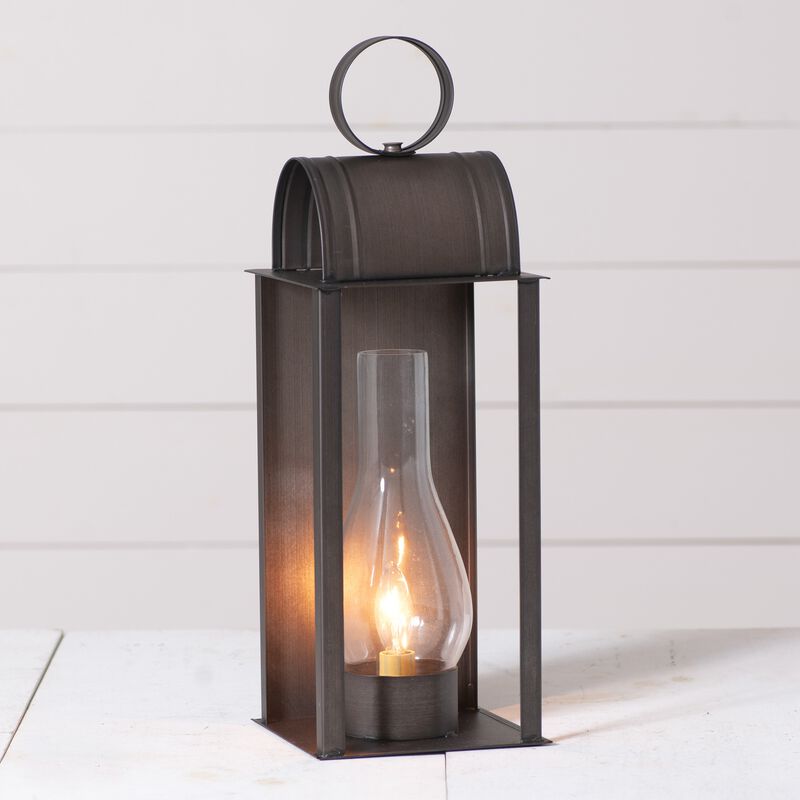 Colonial Style Electric Table Lamp With Glass Chimney, 1825 In Tall image number 3