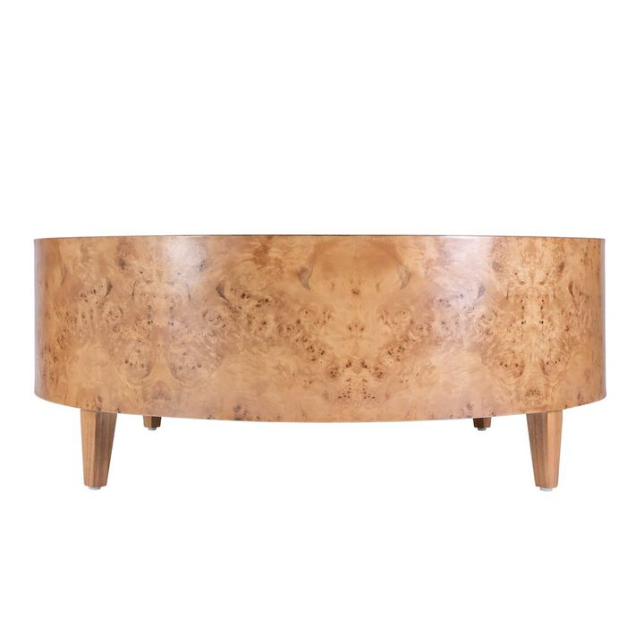 Butler Specialty Billie Round Burl Coffee Table, Brown