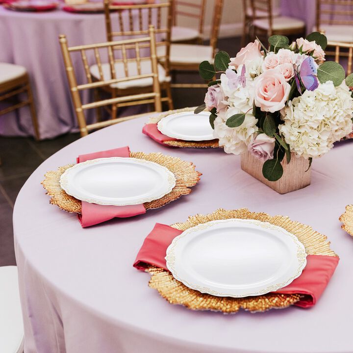 7.5" Vintage Rim Round Plastic Salad Plates (120 Plates)