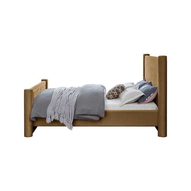 Meridian Furniture Elias Saddle Velvet King Bed