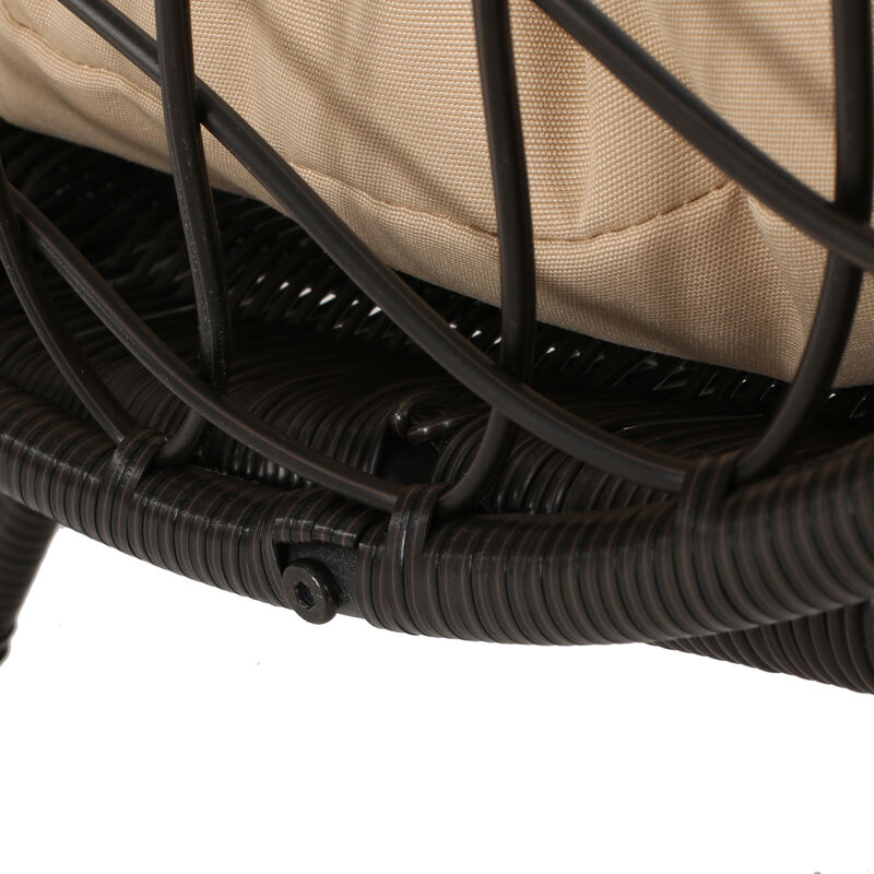 Merax Outdoor Wicker Standing Basket Chair with Cushion