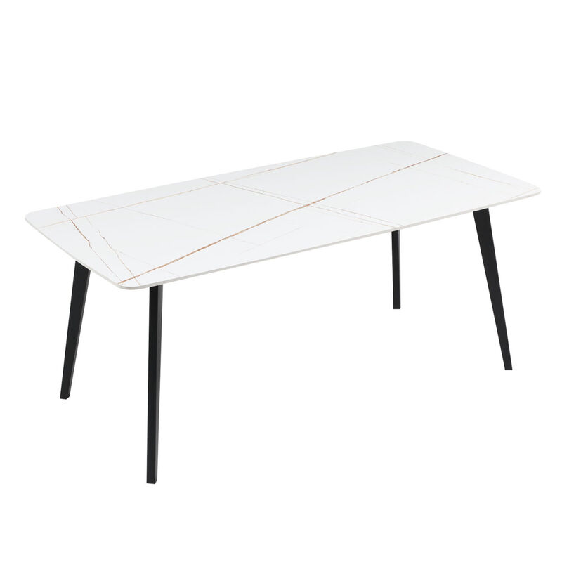 Streamdale Porcelain Dining Table White 70"