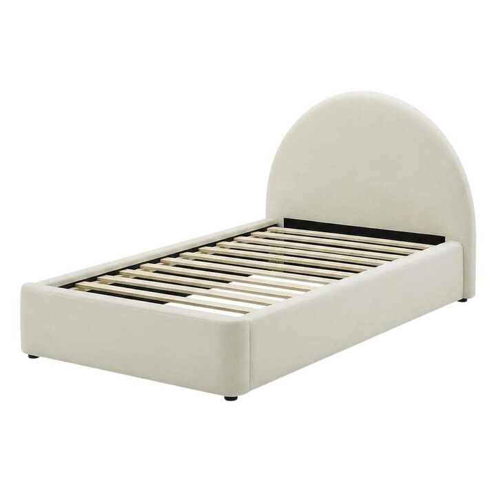 Performance Velvet Platform Bed, Alabaster