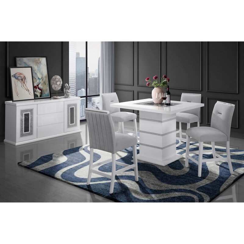 Monaco Grey White Bar Stools Set of 2 image number 3
