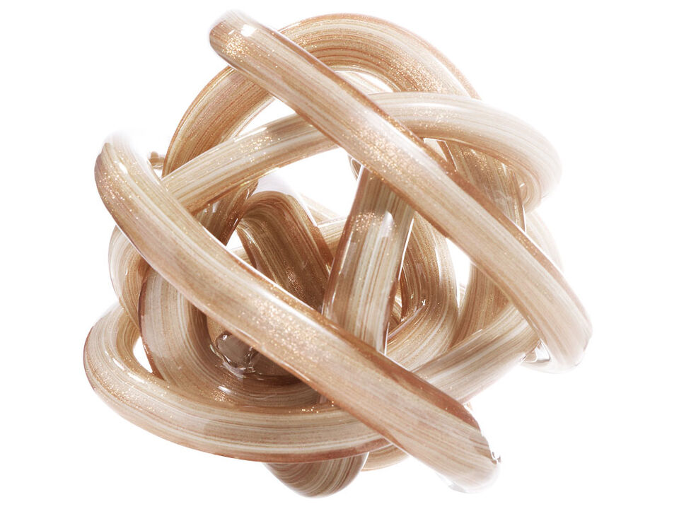 Hand Blown Infinity Knot Sommerso Art Orbit Glass Ball