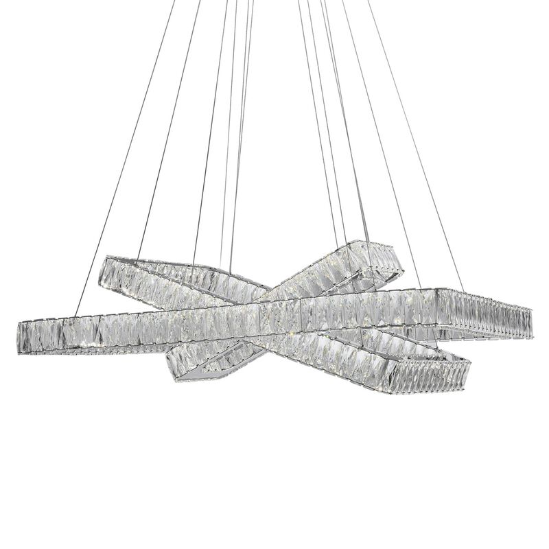 Crystal Elegance Chandelier Chrome Crystal Integrated LED 3 Rectangles