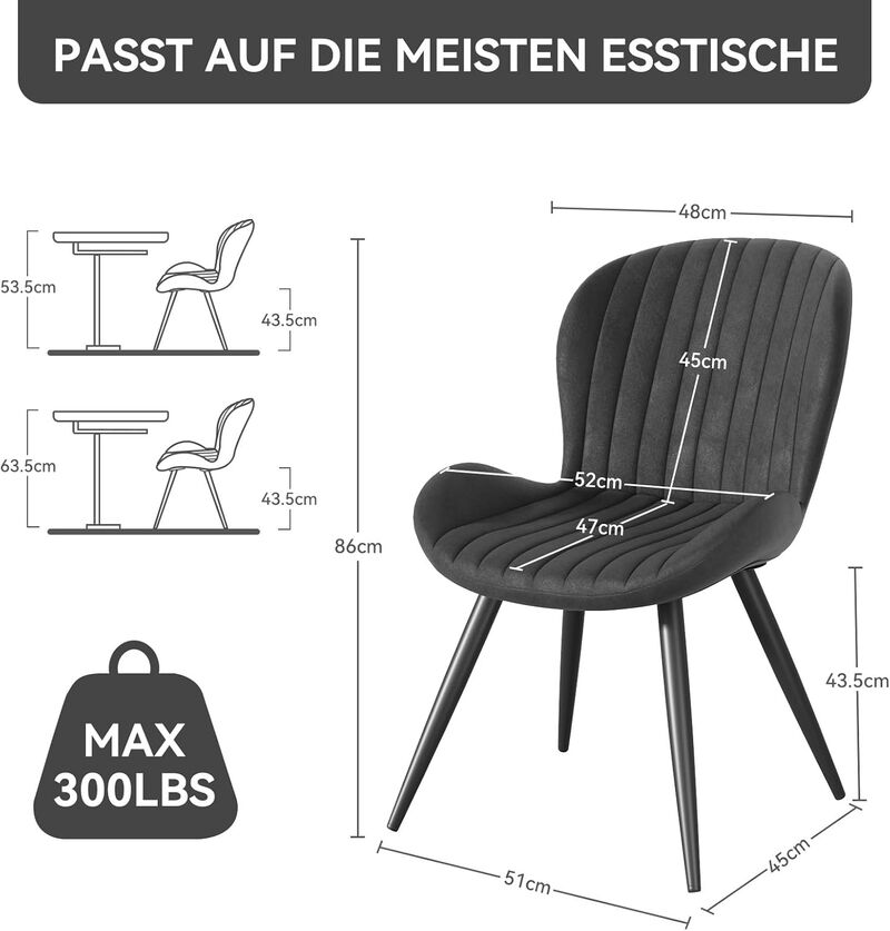 Modern Ribbed Upholstered Dining Chair Set of 4 image number 5