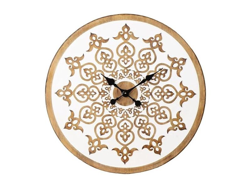Moravelle Transitional White Finish Wall Clock Living Room Decor image number 0