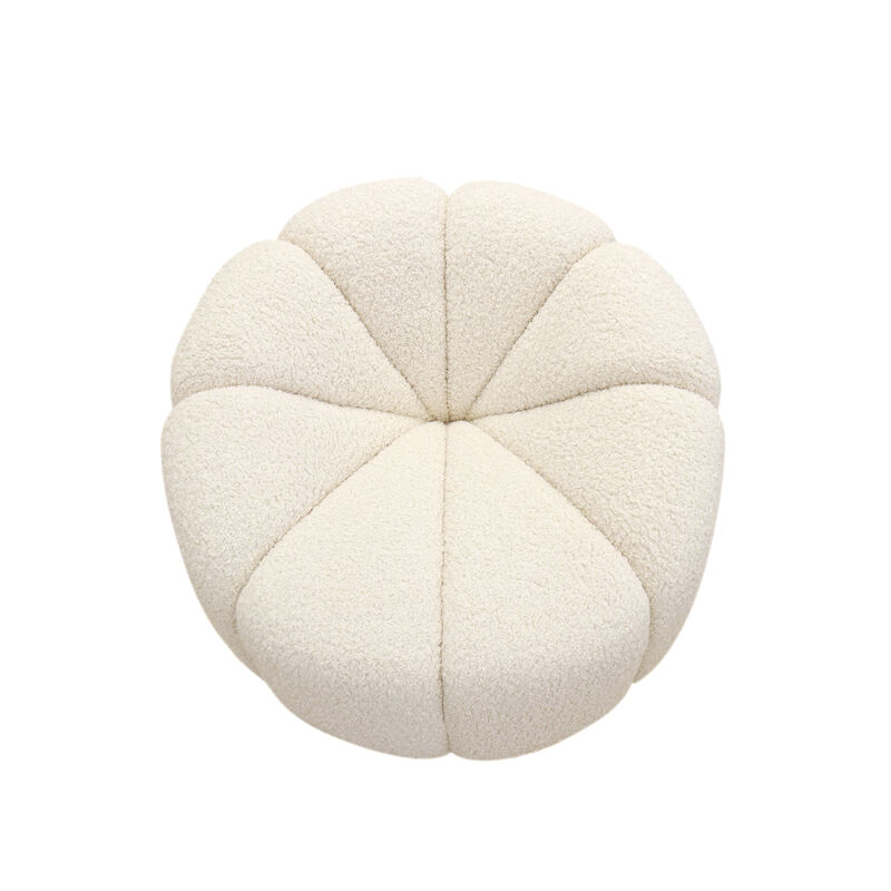 Pasargad Home Pompeii Upholstered Swivel Base Loungechair, Cream