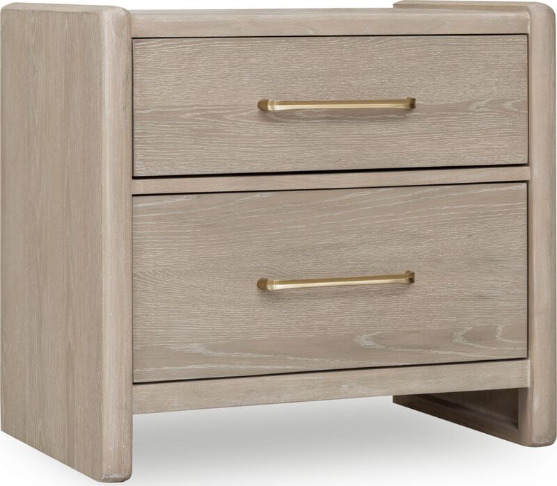 Gardenia 2 Drawer Oak Wood Nightstand in Chai image number 3