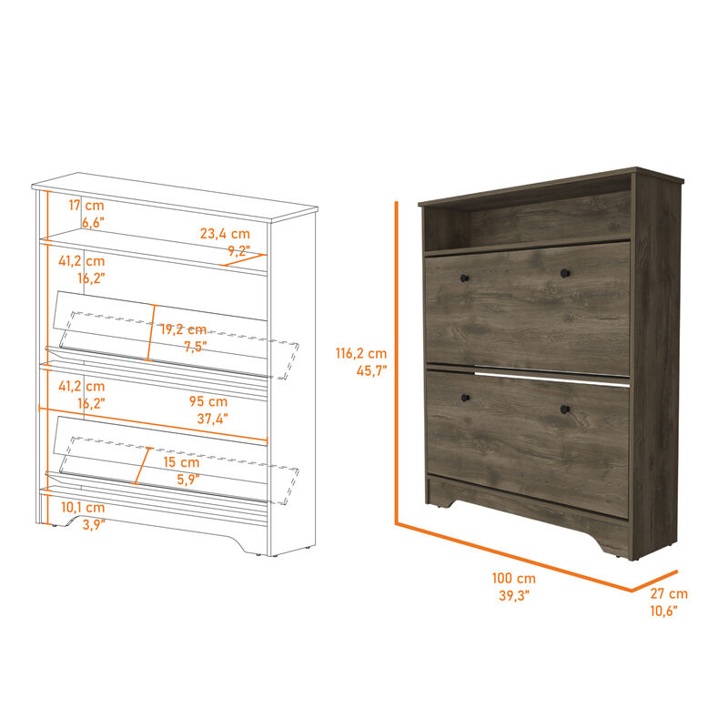 Streamdale Cranberry 2-Shelf Shoe Rack Dark Brown image number 7