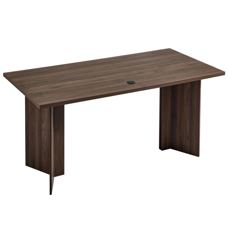Large 63 Inch Executive Desk with Cable Hole Wooden Office Table image number 4