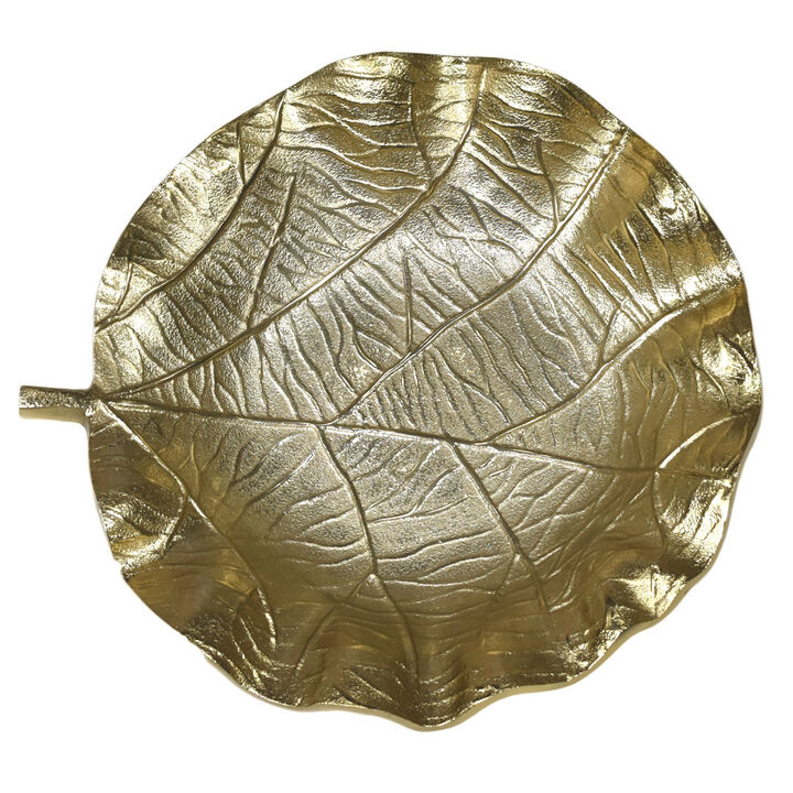 Handmade Decorative Gold Color Coated 4.72 x 4.52 x 1.18 Inches Aluminium Tray 052AB BBH Home's