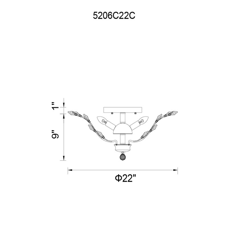 Ivy 6 Light Flush Mount With Chrome Finish