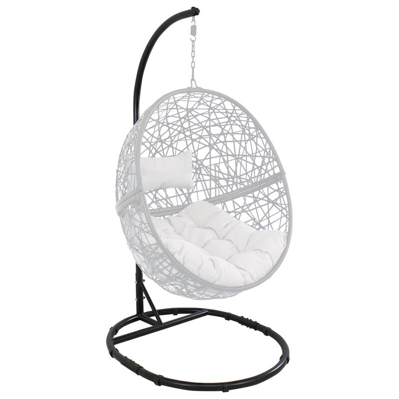 Sunnydaze Rounded Base Powder-Coated Steel Egg Chair Stand - 76 in image number 4