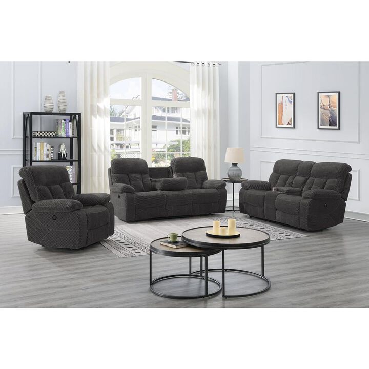 New Classic Furniture Bravo Console Loveseat W/ Pwr Fr-Charcoal