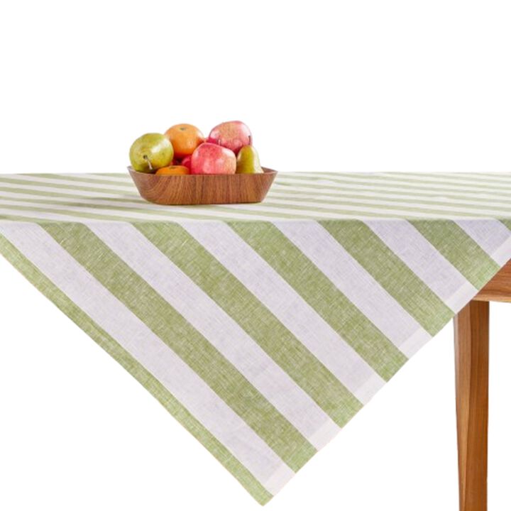Solino Home 100% Pure Linen Table Throw - Cabana Stripe