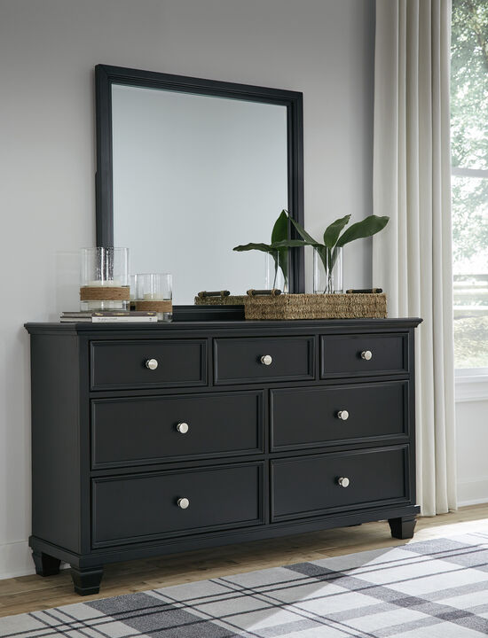 Lanolee Black Dresser & Mirror