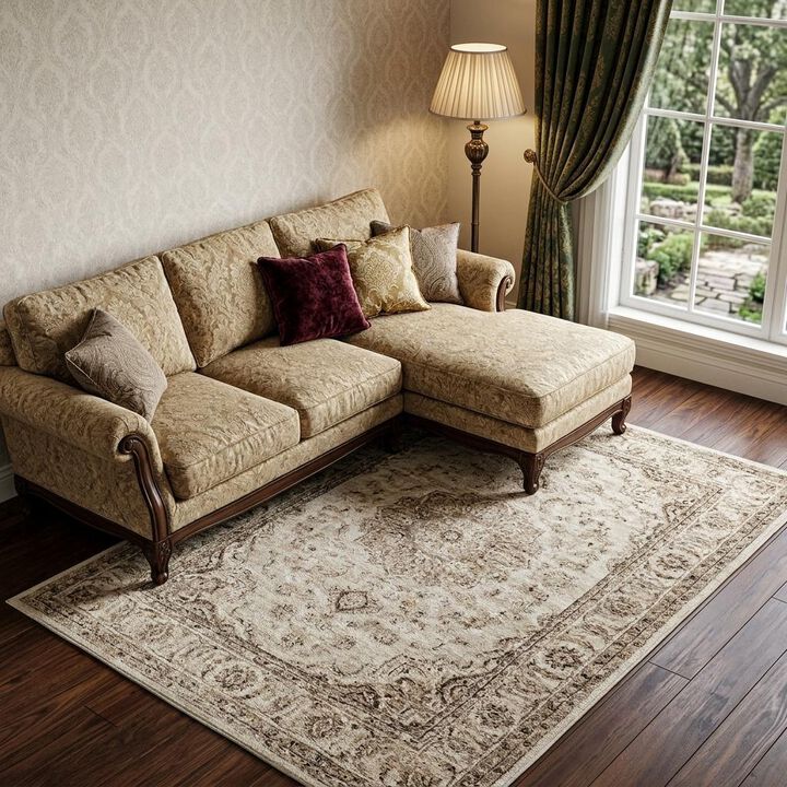 HomeRoots Medallion Power Loom Distressed Area Rug